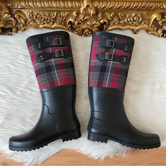 UGG Australia Sabene Plaid Tall Rain Boots - Picture 1 of 16